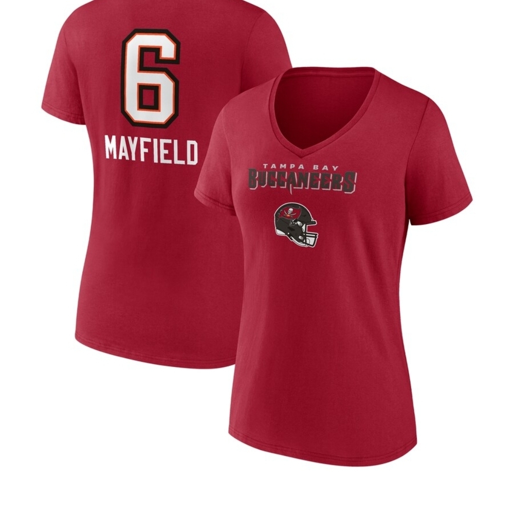 Fanatics Women's Red Tampa Bay Buccaneers V-Neck Tee
